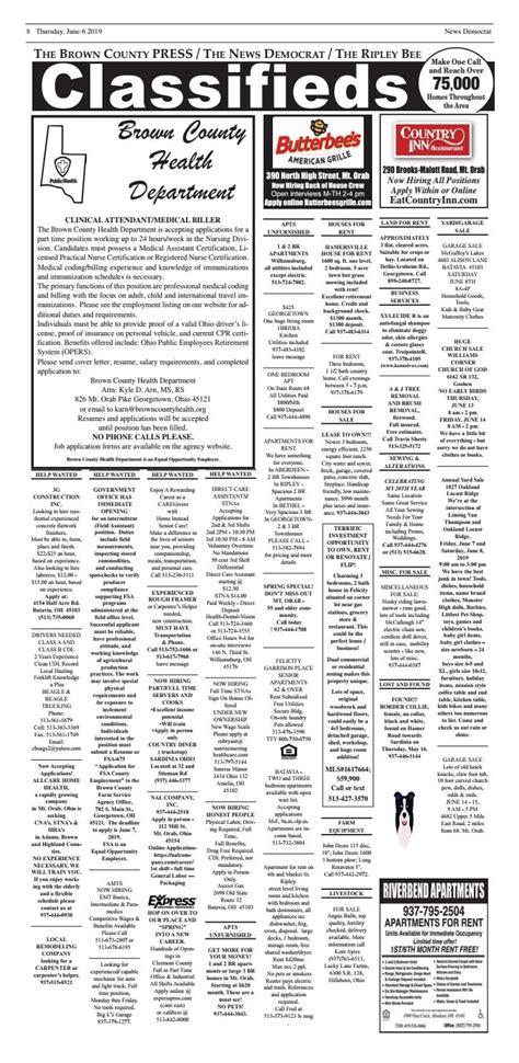 Democrat Classifieds - June 6, 2019 by Clermont Sun Publishing Company - Issuu