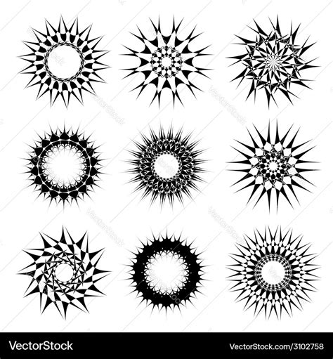 Abstract circular tattoos Royalty Free Vector Image