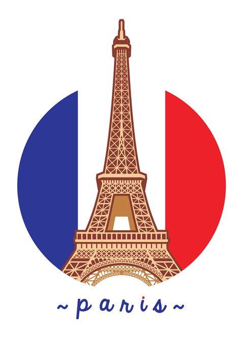 eiffel tower in circle with france flag background 18919466 Vector Art ...