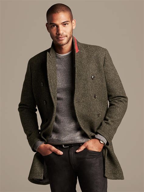 Banana Republic Heritage Tweed Topcoat in Green for Men (Olive fall) | Lyst