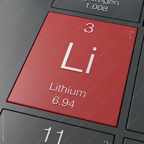 Lithium element from periodic table Stock Illustration | Adobe Stock