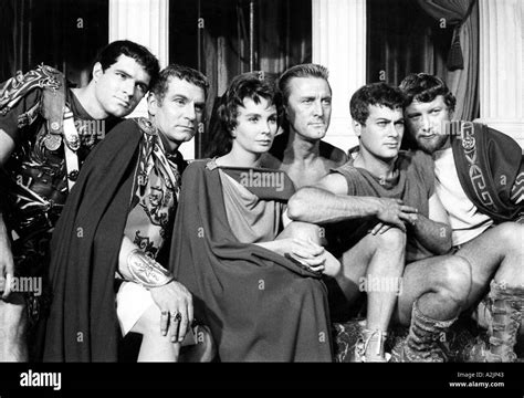 SPARTACUS 1960 film with from l John Gavin Lawrence Olivier Jean Stock ...