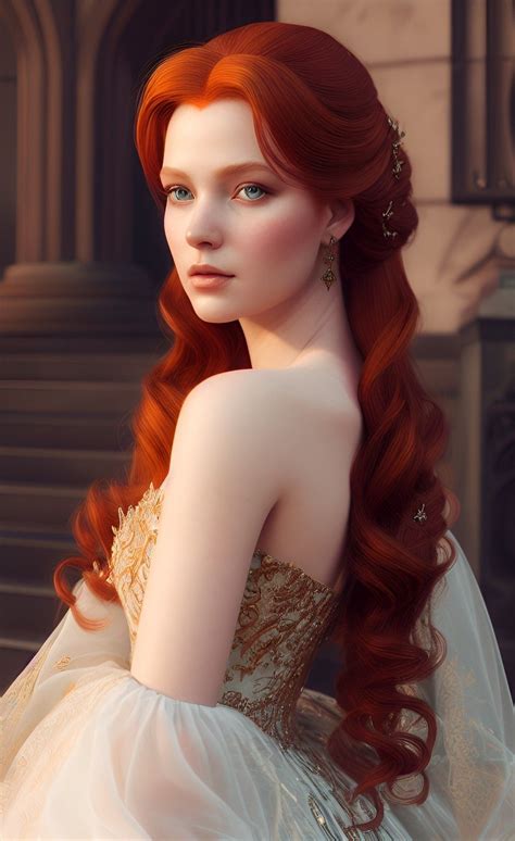 portrait painting of a redhead feminine royal woman, ultra realistic ...