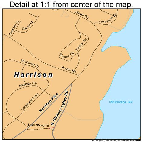 Harrison Tennessee Street Map 4732600