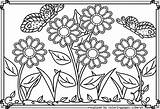 Flower garden coloring Pages To Download And Print For Free sketch template