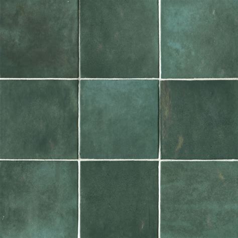 Cloé 5" x 5" Ceramic Tile in Green | Bedrosians Tile & Stone