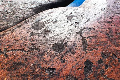 Ancient Petroglyphs on the Shores of Lake Onega Stock Image - Image of ...