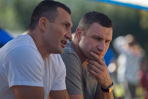 Kiev Mayor Vitaly Klitschko with Brother Wladimir Klitschko . Professional Boxer, Tim Roth ...