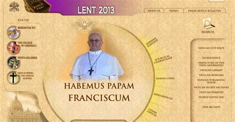 The Vatican website updates to announce election of Pope Francis ...