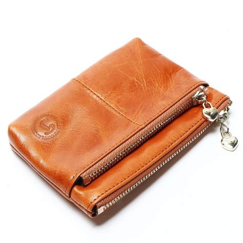 New TAUREN High Quality Genuine Leather Women Mini Wallet Oil Wax Leather Coin Purse Coin Credit ...