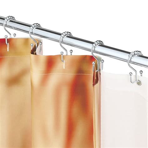 Double Shower Curtain Hooks are Double Sided to Hang the Liner on One ...