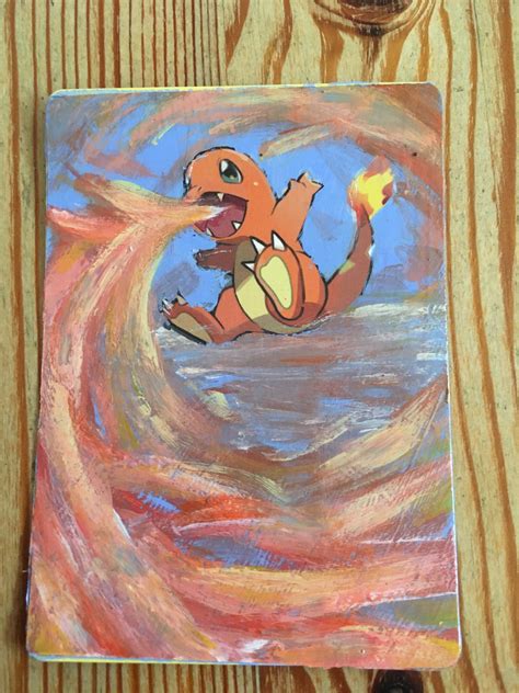 Charmander Painted Pokemon Card Altered Pokemon Card - Etsy