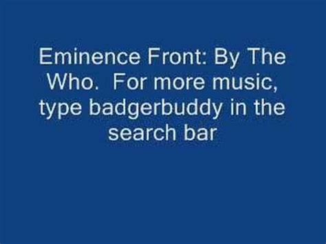 The who - Eminence Front (with lyrics) | Good music, Music express, Progressive rock