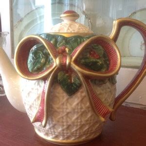 Fitz and Floyd Teapot, Holiday Leaves Pattern, 8 Cup Teapot - Etsy