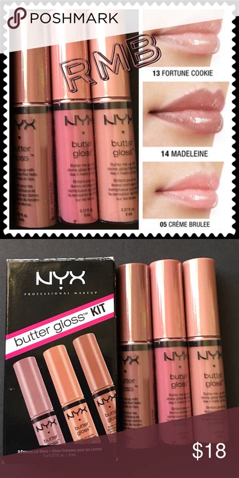 NYX Butter lip gloss Trio set 3 different shades NYX Butter lip gloss All new and sealed in box ...