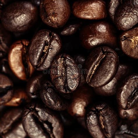 Dark Roasted Black Coffee Beans As Background, Wallpaper, Poster Stock ...