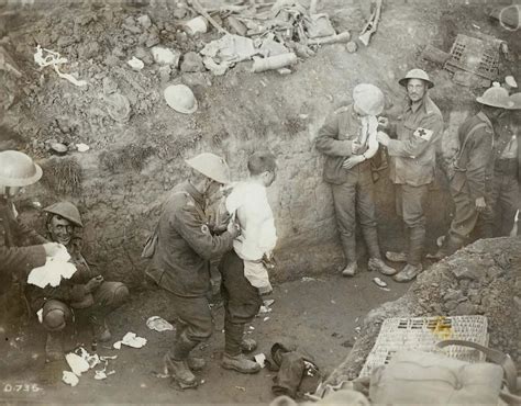 Shell shocked soldier in a trench during the Battle of Flers-Courcelette during the Somme ...