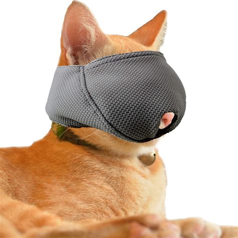 Cat Muzzle with Soft Elastic Fabric Breathable Cat Mask Mouth Guard ...