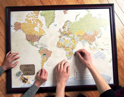 Map Your Travels Push Pin World Travel Map Framed – MapYourTravels.com