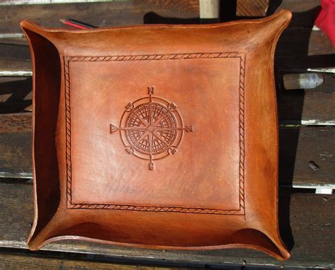 Personalized Leather Valet Tray. Compass Rose or Other Images - Etsy Australia | Personalized ...