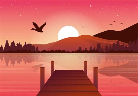 Download Free Vector Beautiful Landscape Illustration