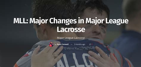 Boston Globe – “Major League Lacrosse increases salary cap, adds two games to schedule” - Joshua ...