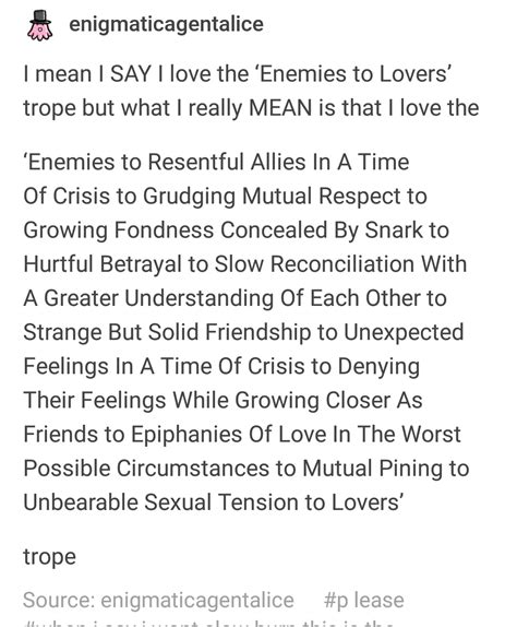 enemies to lovers trope : tumblr