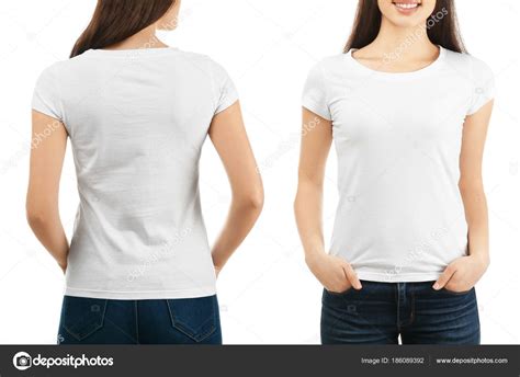 Девушка в белой футболке спиной - 84 фото
