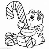 Bear With Candy Cane Coloring Pages  XColoringscom sketch template