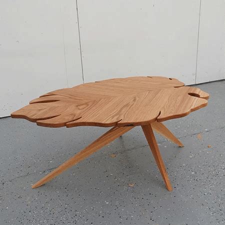 DIY Wood Coffee Table with Leaf Design