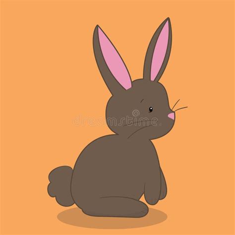 Bunny Sideview Dark Brown 02 Stock Vector - Illustration of bunny, cartoon: 197982286