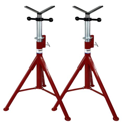 2 x Heavy Duty Welding Pipe Stand Fixed Legs Adjustable Height - 1135kg ...