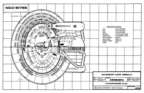 Star Trek Blueprints: Nebula Class Starship: U.S.S. Nebula NCC-61795