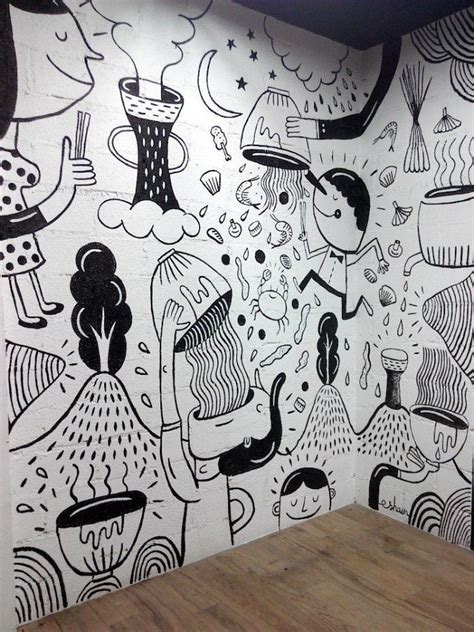 Wall mural for Grub Noodle Bar | Mural, Mural dinding, Seni dinding
