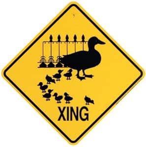 Amazon.com: Ducklings Duck Xing caution Crossing Sign wildlife Gift: Pet Supplies