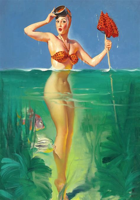 Pop Sexy Swim Bikini Vintage Pin up Girl Poster Classic Retro Kraft Canvas Maps Wall Sticker ...