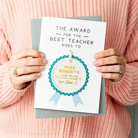 Personalised Best Teacher Keepsake Card By Martha Brook