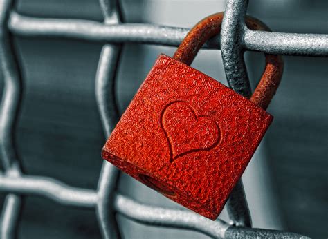 Lock Heart Love Fence Free Stock Photo - Public Domain Pictures