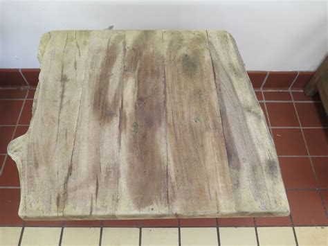 Sun-Bleached Solid Wood Side Table, Live Edge 24" x 24" x 22"H - Oahu ...