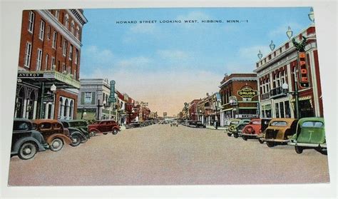 Hibbing Howard Street Main Street Vintage Minnesota Postcard | Postcard, Hibbing minnesota, Main ...