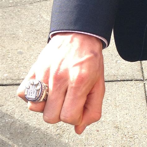 Steve Weatherford shows off his Superbowl ring to Leake & Watts Biondi ...