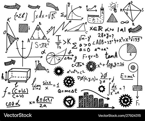 Math and physical formules black on white Vector Image