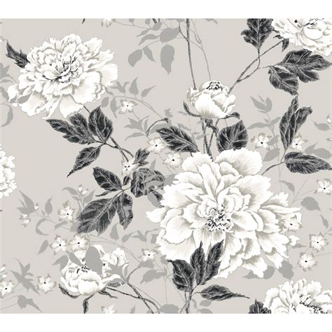 Drew Barrymore Flower Home Vintage Floral Gray Peel & Stick Wallpaper - Walmart.com