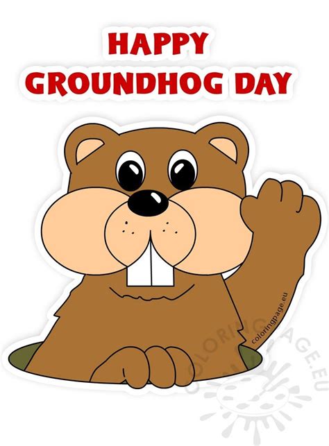 Groundhog cartoon clip art – Coloring Page