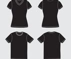 Flat Vector Outline White T Shirt Front, Back And Fold Apparel Template Vector Art & Graphics ...