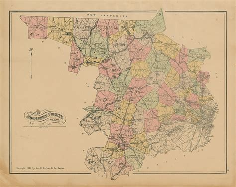 WESTFORD Massachusetts 1889 Map Replica or Genuine ORIGINAL - Etsy