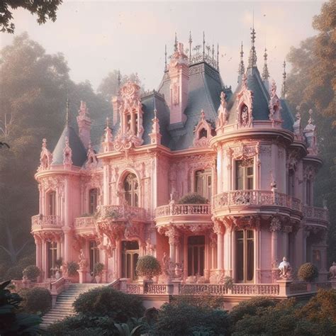 Pin by liza on Pink HP in 2024 | Fantasy house, Neoclassical architecture, Pink houses