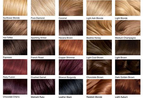 Hair Color Chart: Shades of Blonde, Brunette, Red & Black | Hair color ...