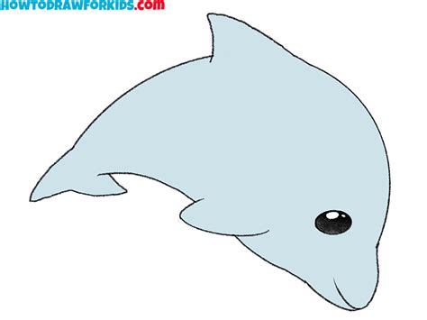 How to Draw an Easy Dolphin - Easy Drawing Tutorial For Kids