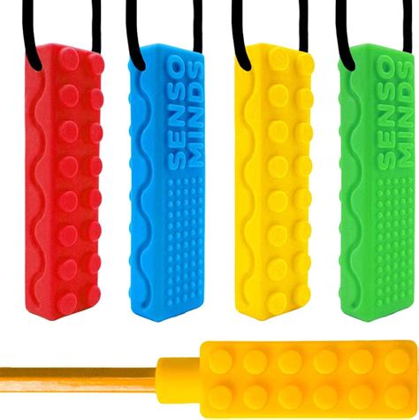 SENSO MINDS Sensory Chewing Bite Necklace - Silicone Chewies for ADHD ...